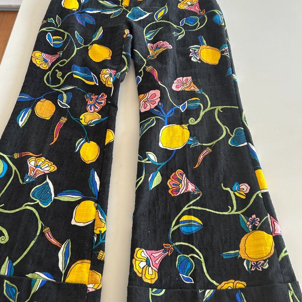 La DoubeJ printed cotton flared pants-NWT